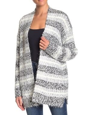 Heartloom Mila Striped Open Front Long Sleeve Cardigan Sweater Women's size XS